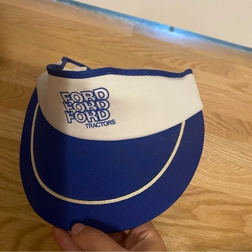 Vintage Ford Ford Ford Tractors Visor Cap Blue White Snap Back 80s 90s